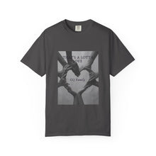 Cargar imagen en el visor de la galería, That’s A Lotta Love T-Shirt — CQ Family Heart Hands Graphic Tee, Unisex Vibe Tee, Fashion Statement Shirt, Gift, Affirmation Apparel, Everyday Wear