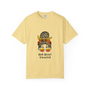 Empowered Statement Tee - Black Blessed & Beautiful, Unisex T-Shirt, Casual Wear, Gift for Friends, Summer Outfit, Positive Vibes
