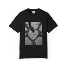 Cargar imagen en el visor de la galería, That’s A Lotta Love T-Shirt — CQ Family Heart Hands Graphic Tee, Unisex Vibe Tee, Fashion Statement Shirt, Gift, Affirmation Apparel, Everyday Wear
