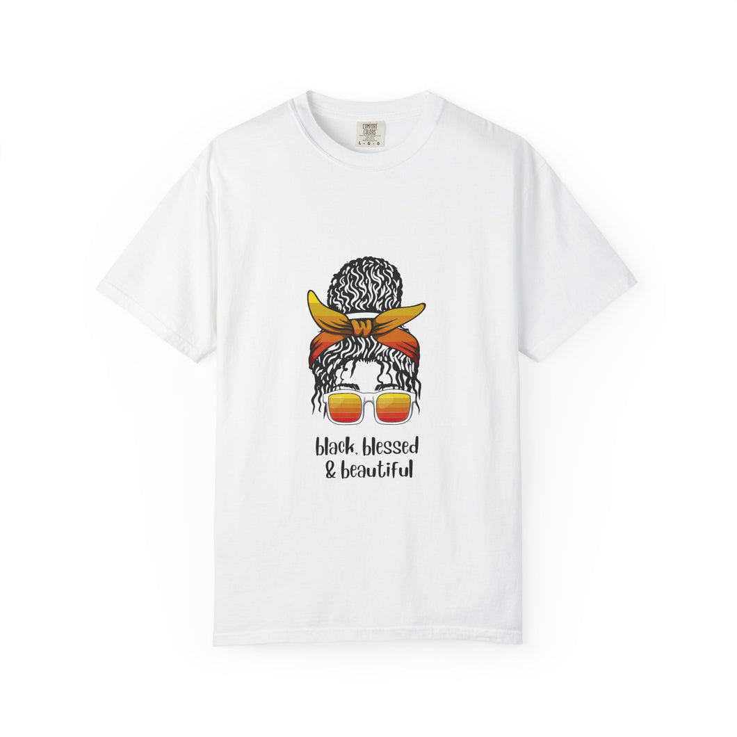 Empowered Statement Tee - Black Blessed & Beautiful, Unisex T-Shirt, Casual Wear, Gift for Friends, Summer Outfit, Positive Vibes