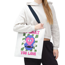 Cargar imagen en el visor de la galería, Heart Tote Bag, Inspirational Tote, Canvas Bag, Reusable Shopper, Grocery Bag
