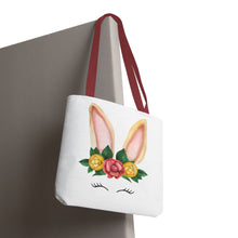 Load image into Gallery viewer, Cute Bunny Floral Tote Bag, Spring Bag, Easter Gift, Animal Lover Tote, Eco-Friendly Shopping Bag, Flower Design, Cute Accessories
