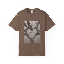 Cargar imagen en el visor de la galería, That’s A Lotta Love T-Shirt — CQ Family Heart Hands Graphic Tee, Unisex Vibe Tee, Fashion Statement Shirt, Gift, Affirmation Apparel, Everyday Wear
