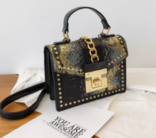 Load image into Gallery viewer, Black Gold Link Purse
